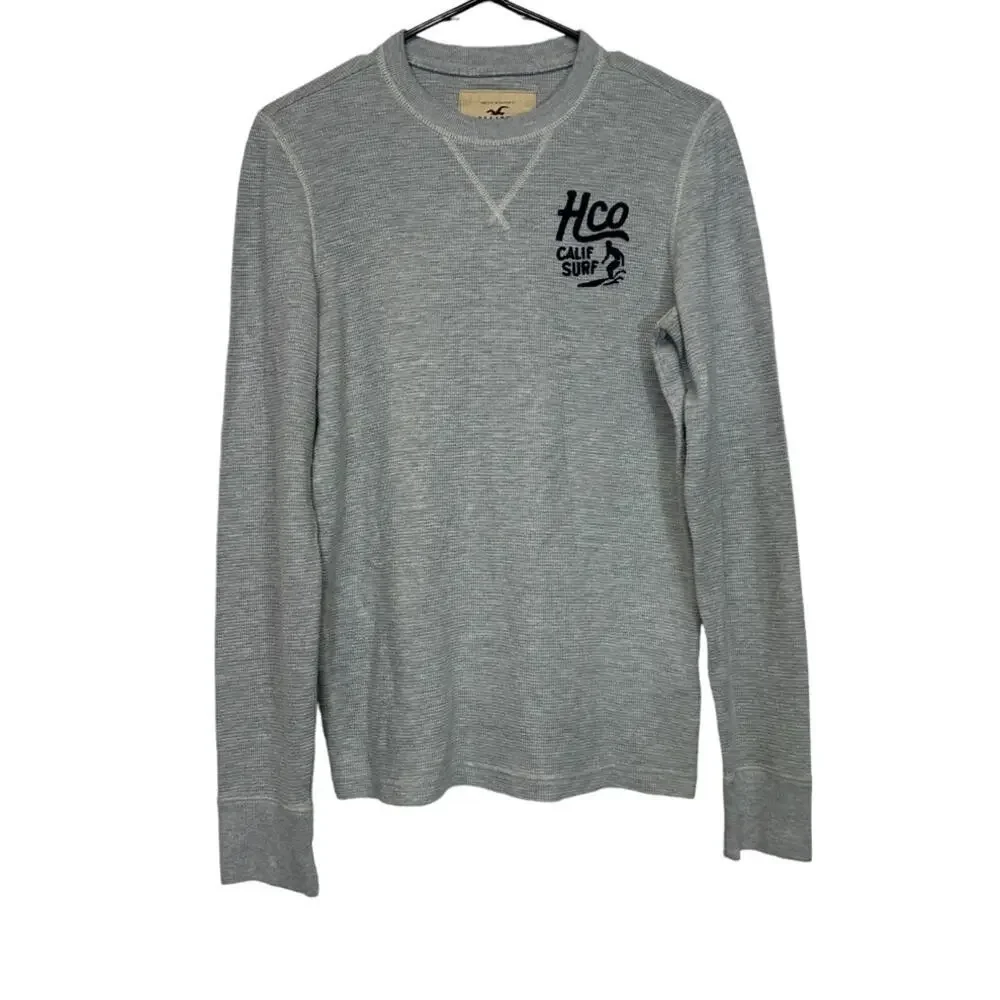 Hollister Gray Long Sleeve Thermal Pullover Tee Shirt‎ Size M
